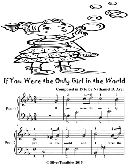 If You Were The Only Girl In The World Easiest Piano Sheet Music For Beginner Pianists Tadpole Edition Page 2