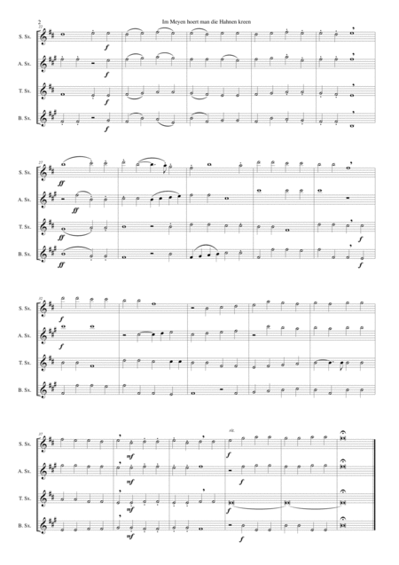 Im Meyen Hoert Man Die Hahnen Kreen In May You Hear The Cocks Crow For Saxophone Quartet Page 2