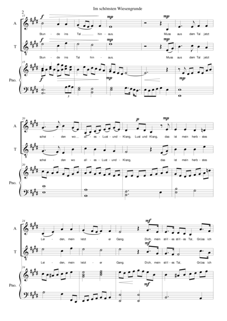 Im Schnsten Wiesengrunde For Alto Tenor And Piano Page 2