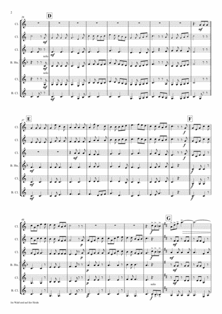 Im Wald Und Auf Der Heide German March Octoberfest Clarinet Quintet Page 2