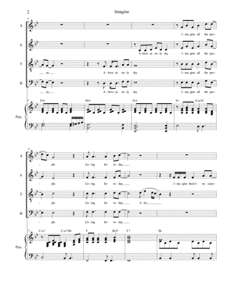 Imagine For Vocal Quartet Satb Page 2