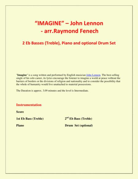 Imagine John Lennon 2 Tubas Tc Piano And Optional Drum Set Chamber Music Intermediate Level Page 2