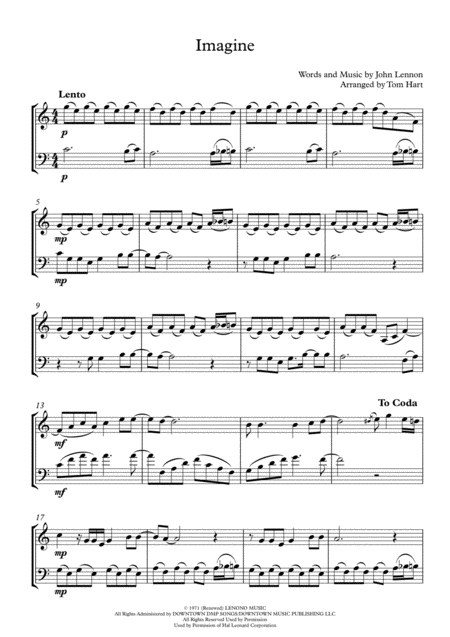 Imagine Violin Cello Duet Page 2