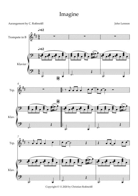 Imagine With Trumpet And Piano Page 2