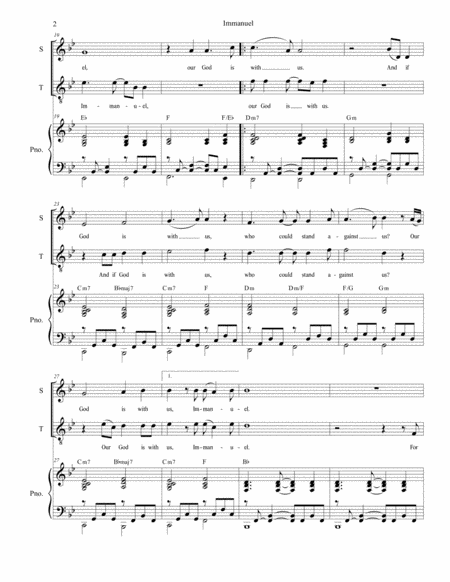 Immanuel For 2 Part Choir Sop Ten Page 2