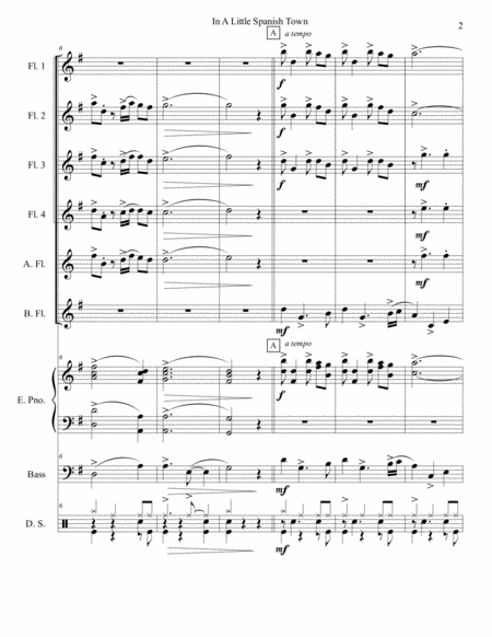 In A Little Spanish Town Flute Choir Page 2