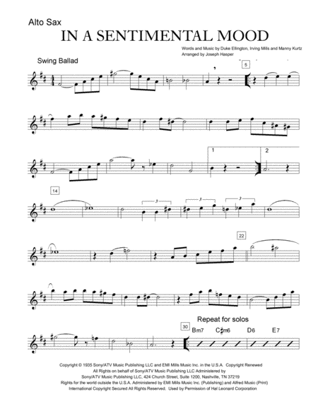 In A Sentimental Mood Jazz Combo With Trumpet Alto Sax And Trombone Page 2