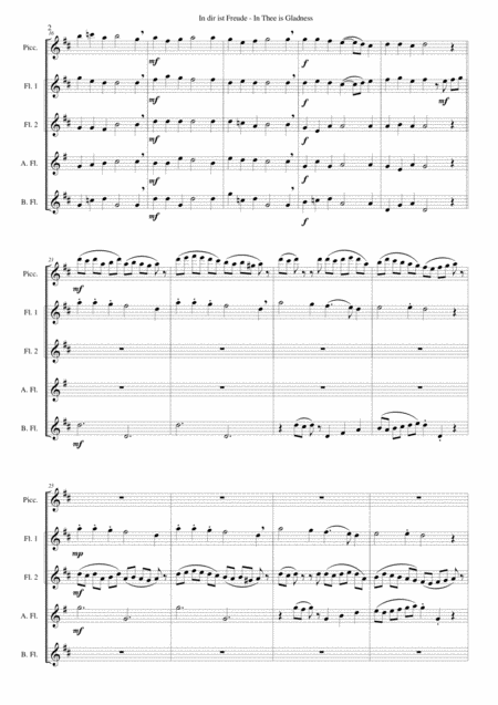 In Dir Ist Freude In Thee Is Gladness For Flute Quintet Piccolo 2 Flutes Alto Flute Bass Flute Page 2