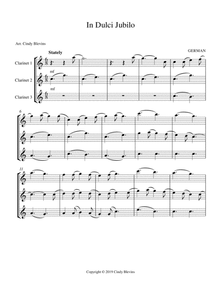 In Dulci Jubilo For Clarinet Trio Page 2
