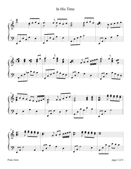 In His Time Intermediate Piano Solo Page 2