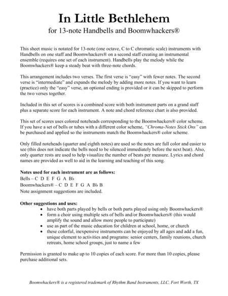 In Little Bethlehem For 13 Note Bells And Boomwhackers With Color Coded Notes Page 2