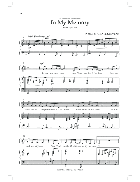 In My Memory Two Part Childrens Choir Page 2