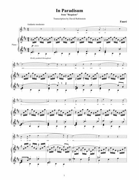 In Paradisum Faur Piano Transcription Page 2