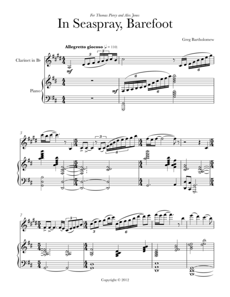 In Seaspray Barefoot Clarinet Piano Page 2