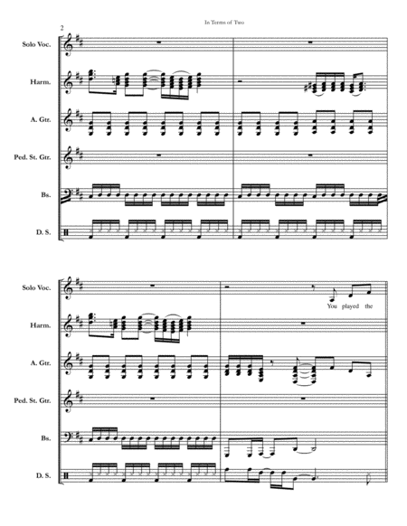 In Terms Of Two Chicago Full Score Set Of Parts Page 2