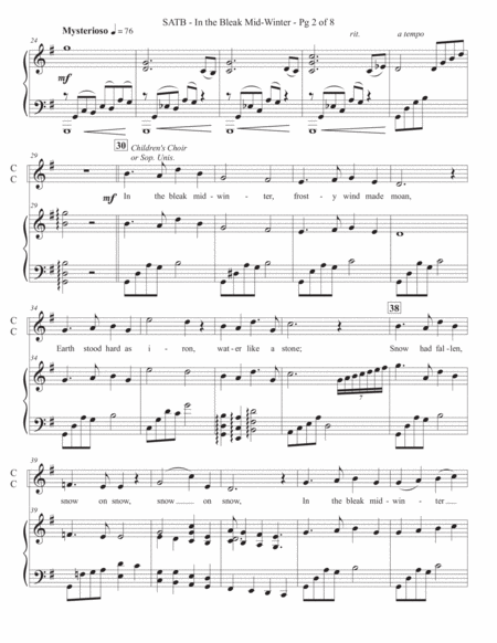 In The Bleak Mid Winter Satb With Optional Orchestra Page 2