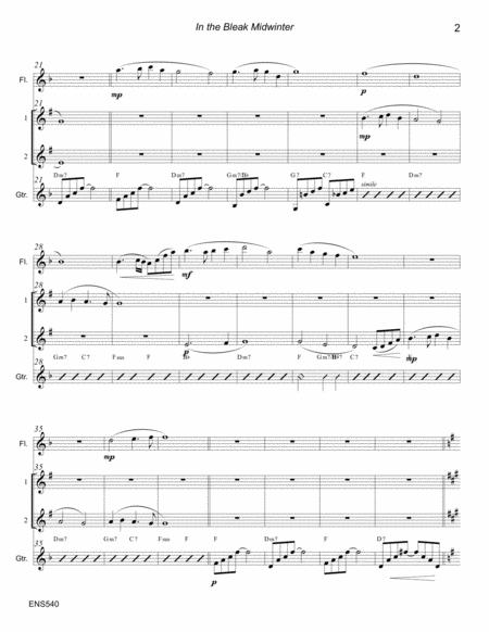 In The Bleak Midwinter 2 Trumpet Flugelhorns Flute Guitar Page 2