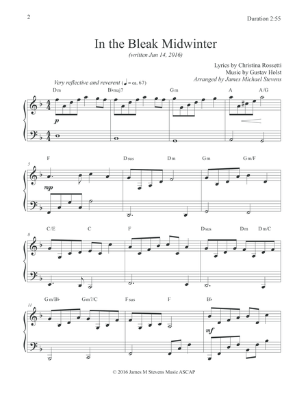 In The Bleak Midwinter Christmas Piano Page 2
