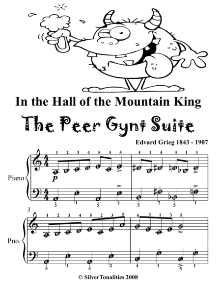 In The Hall Of The Mountain King The Peer Gynt Suite Easy Piano Sheet Music Tadpole Edition Page 2