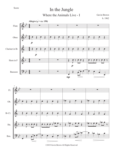 In The Jungle For Wind Quintet Page 2