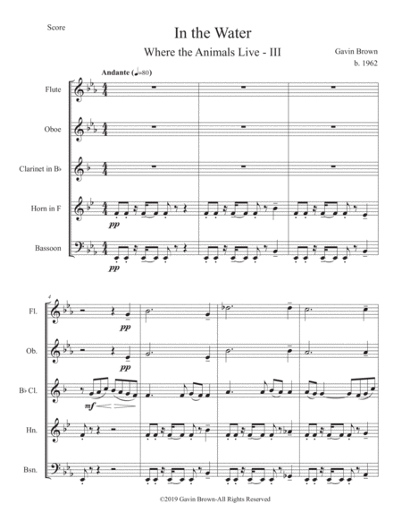 In The Water For Wind Quintet Page 2