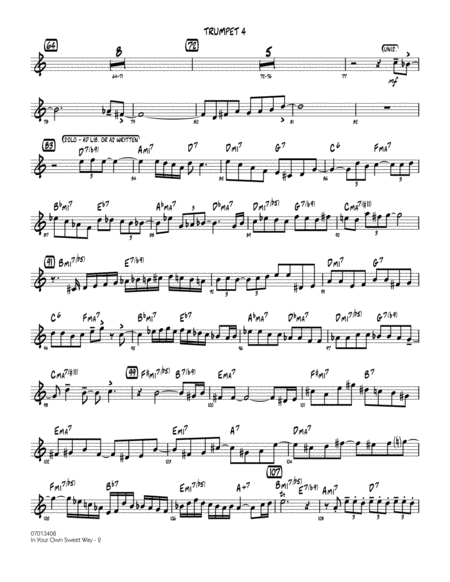 In Your Own Sweet Way Arr John Wasson Trumpet 4 Page 2