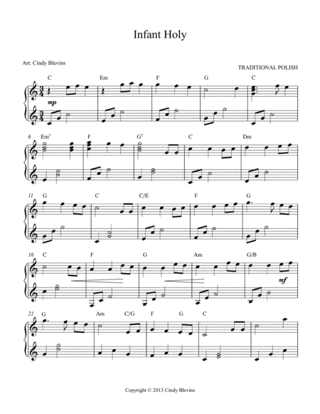 Infant Holy Arranged For Double Strung Harp Page 2