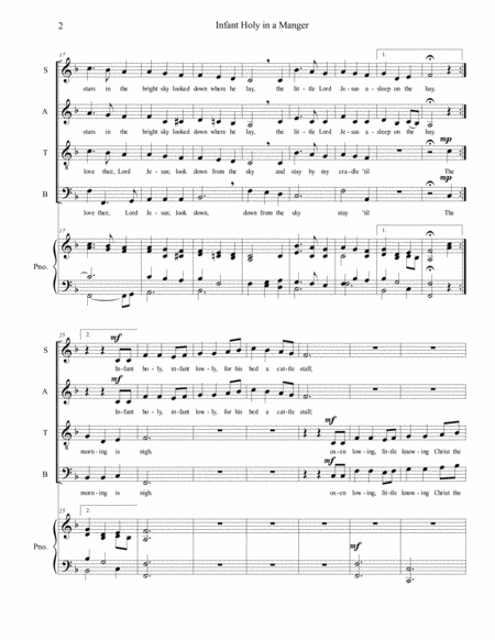 Infant Holy In A Manger Satb Page 2