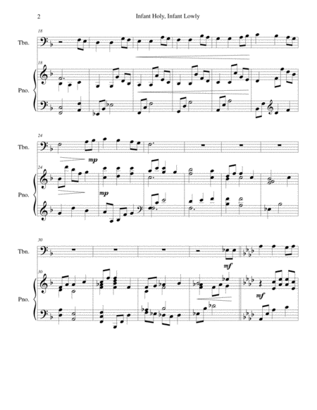 Infant Holy Infant Lowly Trombone Piano Arr Brenda Portman Page 2