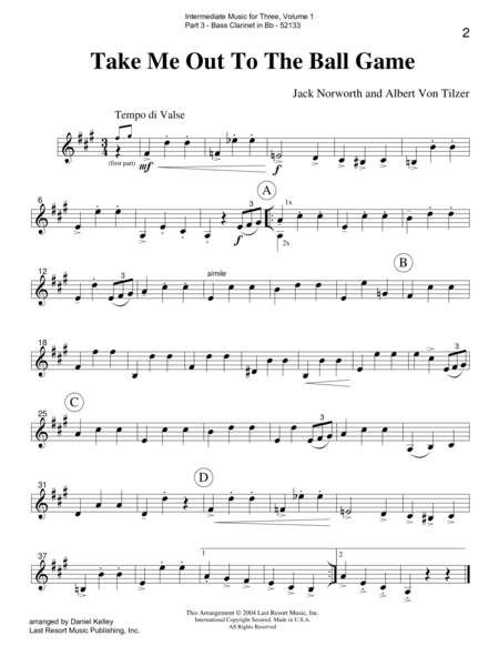 Intermediate Music For Three Volume 1 Part 3 For Bass Clarinet Page 2