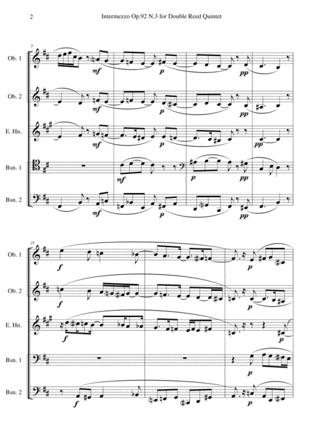 Intermezzo Op 92 N 3 For Double Reed Quintet Page 2