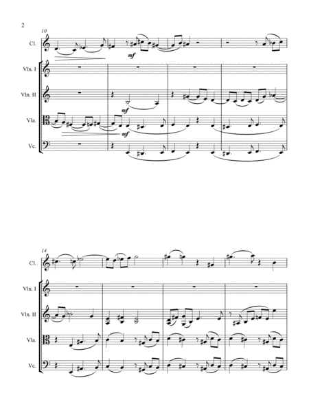 Introduction And Allegro For Clarinet And String Quartet Page 2