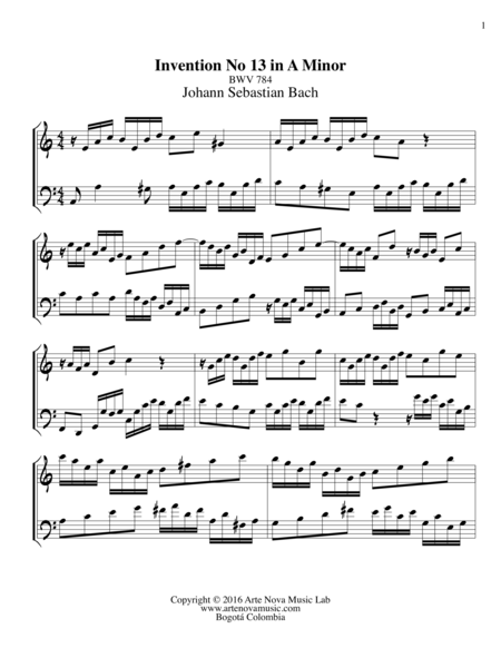 Invention No 13 In A Minor Bwv 784 Page 2