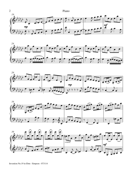 Invention No 19 In E Flat Minor Page 2