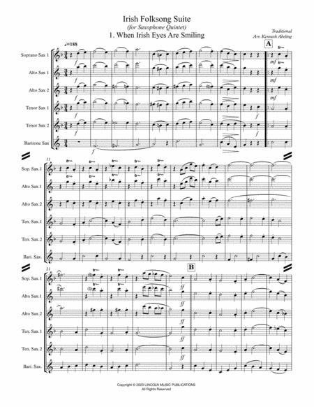 Irish Folksong Suite For Saxophone Quintet Sattb Or Aattb Page 2