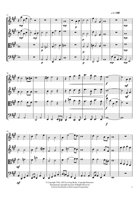 Irving Berlin White Christmas String Quartet Page 2