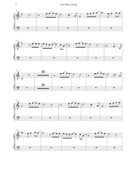 Isnt She Lovely Easy Piano Page 2