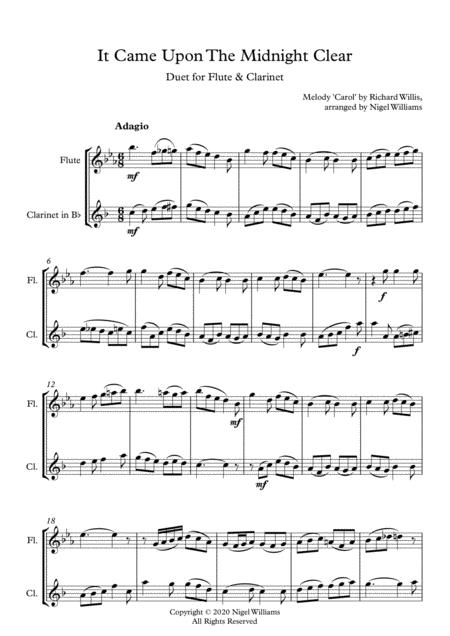 It Came Upon The Midnight Clear Duet For Flute And Clarinet Page 2