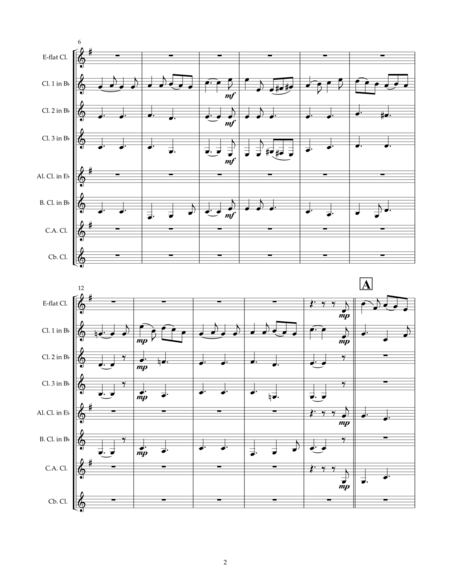 It Came Upon The Midnight Clear For Clarinet Choir Page 2