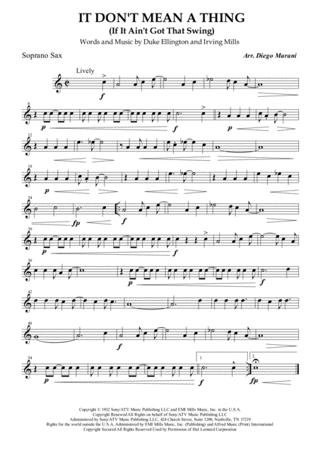 It Dont Mean A Thing For Saxophone Quartet Page 2