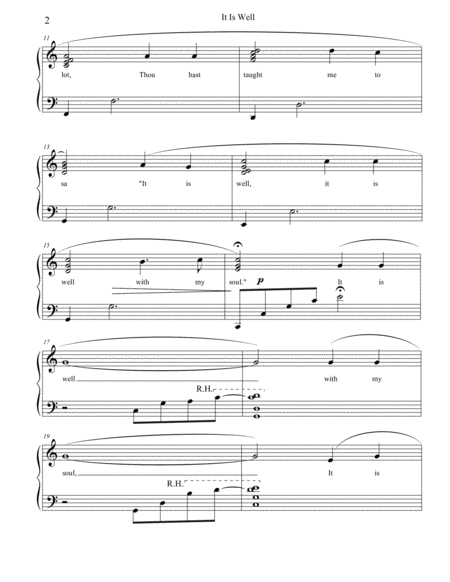 It Is Well Easy Beginner Piano Page 2