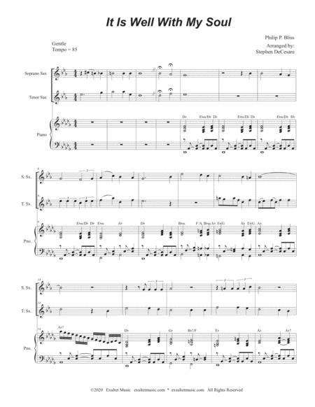 It Is Well With My Soul Duet For Soprano And Tenor Saxophone Page 2