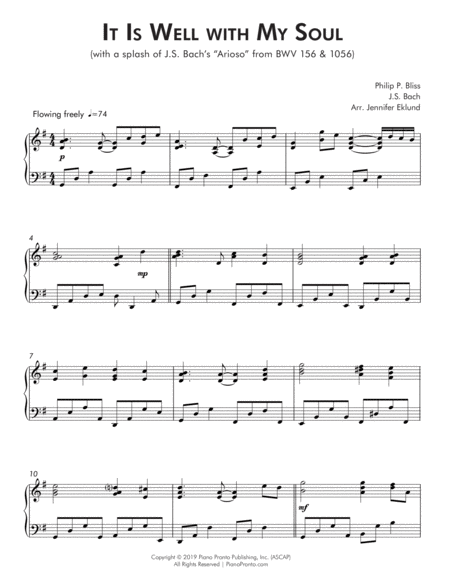 It Is Well With My Soul Late Intermediate Piano Page 2