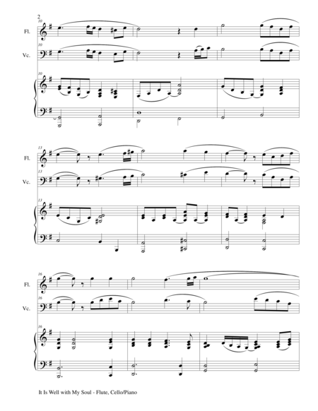 It Is Well With My Soul Trio For Flute Cello And Piano With Parts Page 2