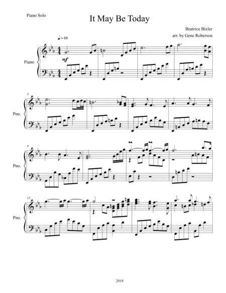 It May Be Today Sacred Piano Solo Page 2