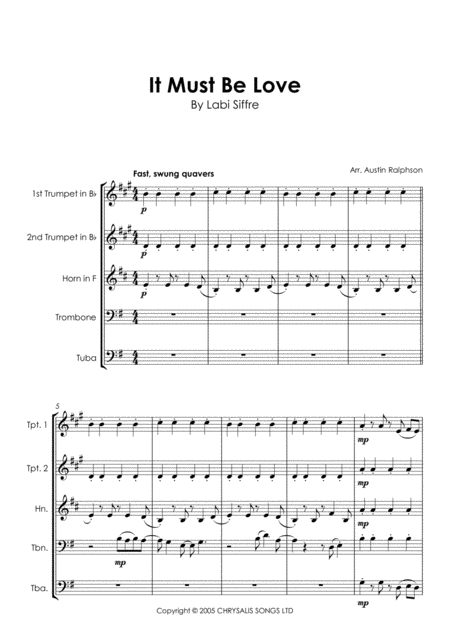 It Must Be Love Brass Quintet Page 2