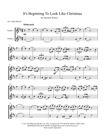 Its Beginning To Look Like Christmas For Violin Duet Page 2