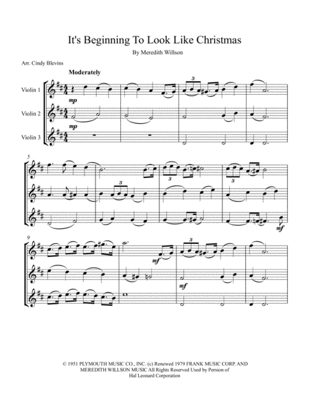 Its Beginning To Look Like Christmas For Violin Trio Page 2