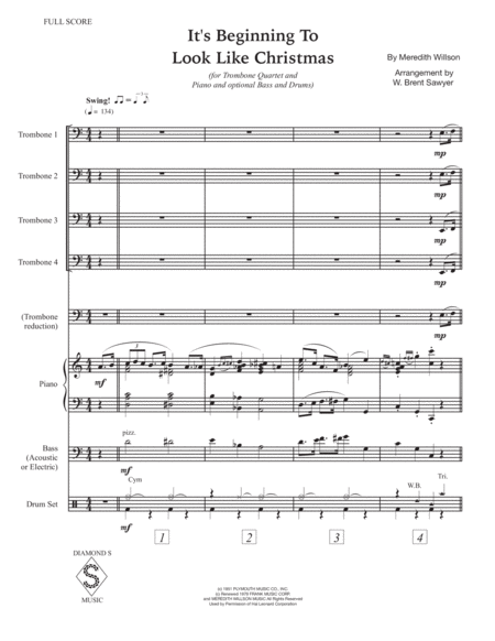 Its Beginning To Look Like Christmas Trombone Quartet And Piano Page 2