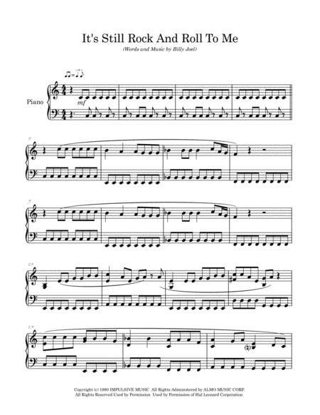 Its Still Rock And Roll To Me Arranged For Easy Intermediate Piano Page 2